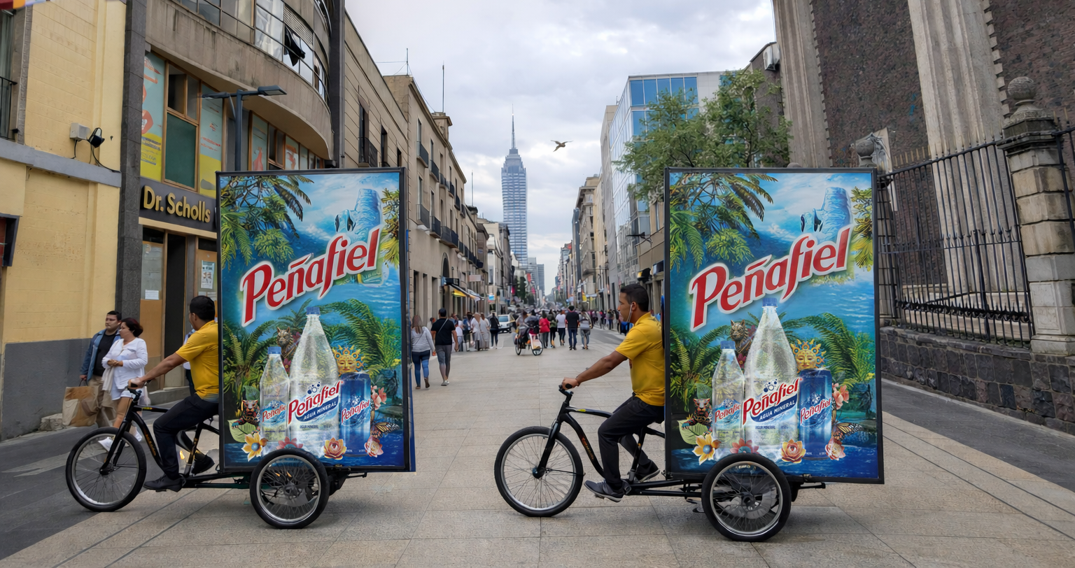 Bicivallas BusBus campaña Peñafiel en el centro de la CDMX
